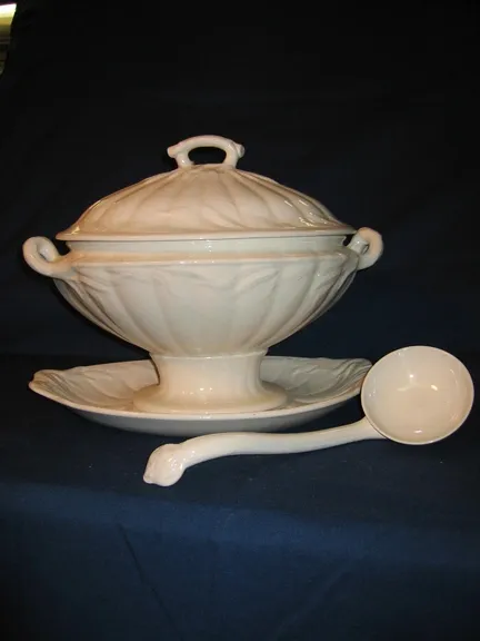 Ironstone Soup Tureen. William Adams and Sons in the Wheat pattern. Original ladle and underplate, all in a fine condition.